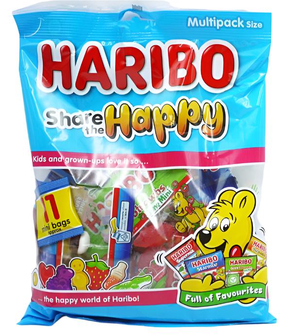 Haribo Share The Happy 11 Mini Bags Sweets Multipack 176g | High Quality Chocolate & Sweets Online - Product Image Haribo Share The Happy 11 Mini Bags Sweets Multipack 176g | High Quality Chocolate & Sweets Online - Product Image
